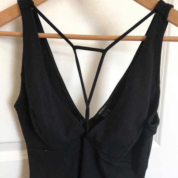 Forever21 Black BodyCon Dress w/ neck details - Picture 6 of 13